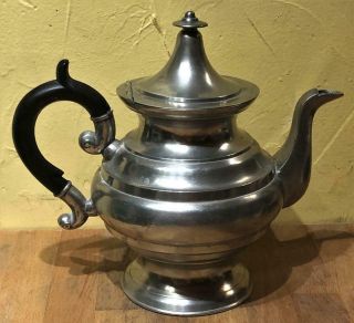 Antique American Pewter Teapot,  Unmarked Possibly Boardman,  c.  1830 3