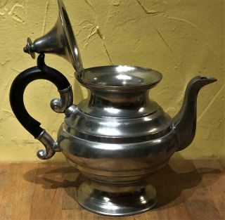 Antique American Pewter Teapot,  Unmarked Possibly Boardman,  c.  1830 5