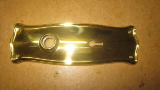 Vintage Brass Metal Door Knob Keyhole Back Plate Covers Hardware Set Of 4