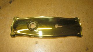 Vintage Brass Metal Door Knob Keyhole Back Plate Covers Hardware Set of 4 2