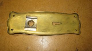 Vintage Brass Metal Door Knob Keyhole Back Plate Covers Hardware Set of 4 3