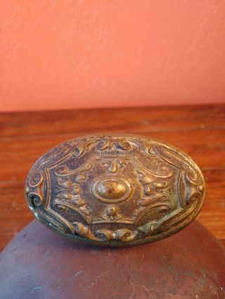 Beautifual Antique Victorian Brass Bronze Door Knob - Oval