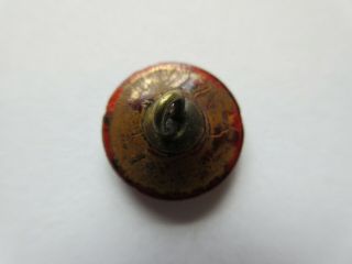 WOW Stunning RARE Antique Vtg Ruby Red GLASS Picture BUTTON Egyptian Theme (S) 4