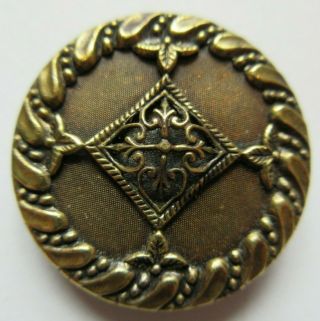 Ornate Large Antique Vtg Victorian Metal Button Pierced Filigree Center (s)