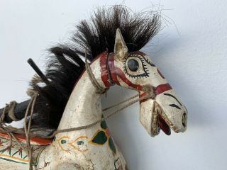 Vintage Wooden Horse Marionette Handmade Hand Painted Puppet