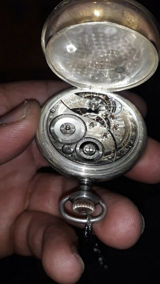 Antique 16 Sz 19 Jewel Display Case Pocket Watch Elgin B.  W.  Raymond Non