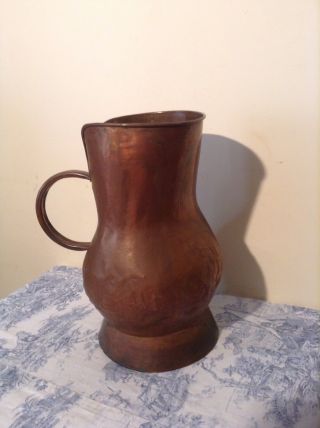 Vintage French Large Copper Coal Scuttle,  Pitcher Jug,  Vase,  Umbrella Stand 2289