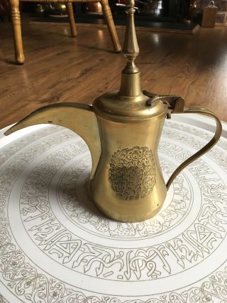 Vintage Brass Dallah,  Brass Arabic Middle Eastern Coffee Pot,  Brass,  Bedouin