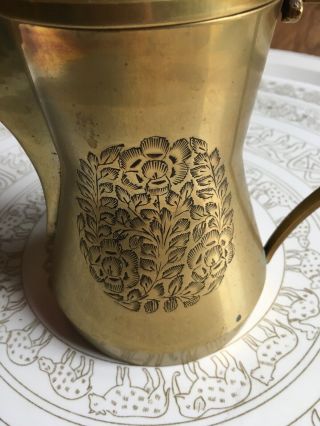 Vintage Brass Dallah,  Brass Arabic Middle Eastern Coffee Pot,  Brass,  Bedouin 4