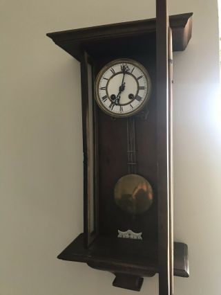 Antique Gustav Becker Spring Driven Wall Clock,  Movement Runs