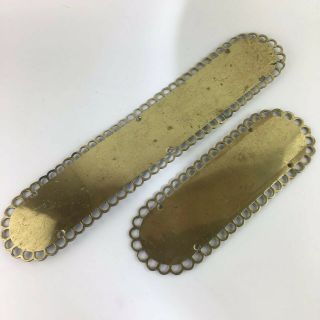 Vintage Solid Brass Door Handle Finger Push Plates Pair Old Antique