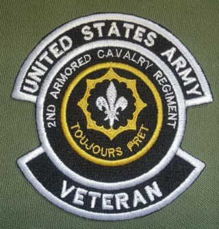 Us Army 2nd Armored Cavalry Regiment Veteran Patch Sew (b302)