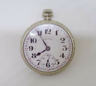 Antique 1919 Illinois Railroad Pocket Watch 19 J Gold Filled Double Roller