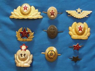 Set 10 Soviet Russian Badge Cockade Ussr Visor Hat Cap Insignia Red Army