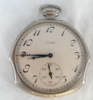 Antique Elgin 12s 17j Art Deco Pocket Watch Grade 345 Model 3 Class 114