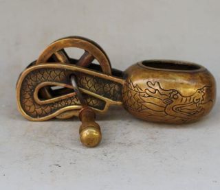 China Old Orientation Tool Statue Classical Copper Made Ink Line Box D02