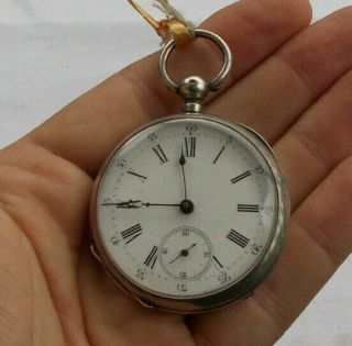 Vintage Antique 1.  75 " Key Wind Pocket Watch 1800 