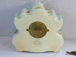 Ansonia Dresden Extra Porcelain Clock Floral Pattern 1102 7