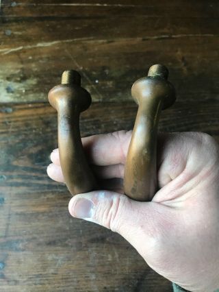 Reclaimed Antique Heavy Brass 6” Door Pull Handles Architectural Salvage Entry 4