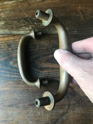 Reclaimed Antique Heavy Brass 6” Door Pull Handles Architectural Salvage Entry 5