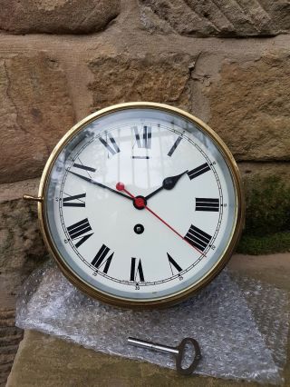 A Large Ships Bulkhead Clock By Smith 