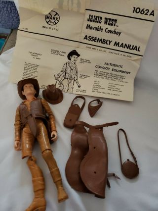 Jamie West Movable Cowboy 1062 - A Marx Toys Johnny West Series Doll &accessories