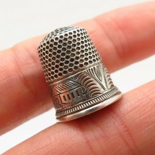 Antique Victorian 925 Sterling Silver Collectible Handcrafted Thimble