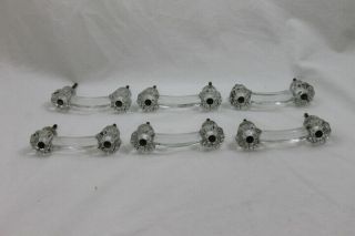 Set Of 6 Clear Glass Cabinet Pulls Drawer Handles With Mounting Hardware