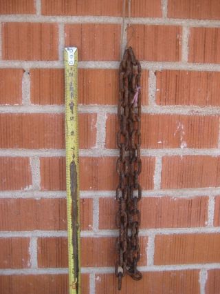 Vintage 3/16 " Steel Size 48 " Length Proof Coil Chain Rusted Art Decor