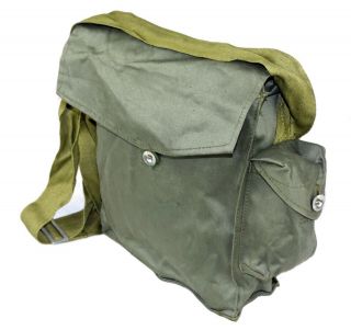 Ex - Army Shoulder Bag Olive Canvas Retro Vintage Messenger Waist Strap Cross Body