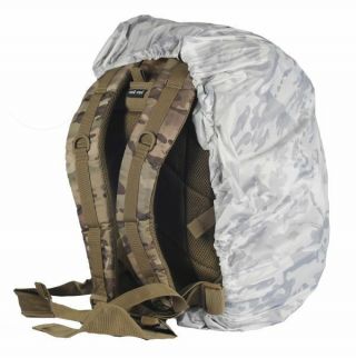 White Winter Camouflaged Militaria Multicam Alpine Cover Backpack 25 - 45 Liters
