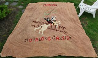 Vintage Hopalong Cassidy Bar 20 Chenille Bedspread,  Cowboy Blanket 86 X 98 Queen