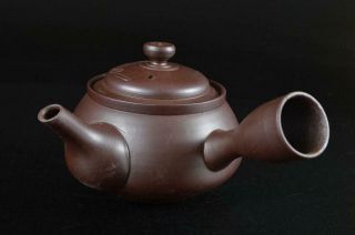 S6429: Japanese Banko - ware Flower sculpture TEAPOT Kyusu Sencha Tea Ceremony 4