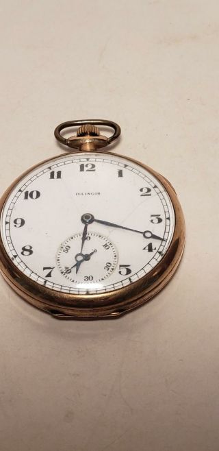 Antique Illinois Pocket Watch - Gold Filled - 17 Jewels - 2987643 - 1.  5 Inch - Nr