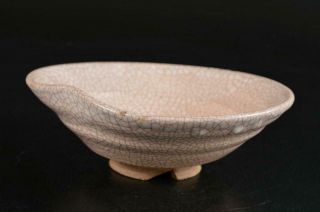 S6158: Japanese Old Kiyomizu - Ware White Glaze Tea Bowl Green Tea Tool