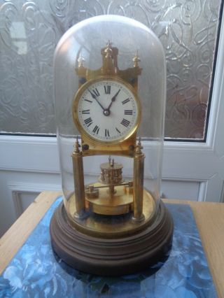 Antique Gustav Becker Clock With Glass Dome - Spares / Repair