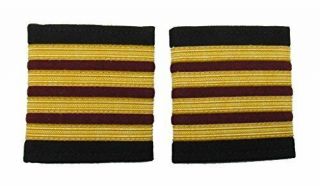 Epaulette 4 X1/4 Inch Gold 3 Bars Maroon Airline Aircraft Engineers R234
