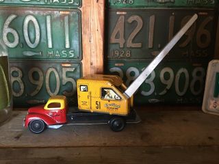 Courtland Tin Litho Toy Excavator Truck Camden N.  J.  Parts Wind Up