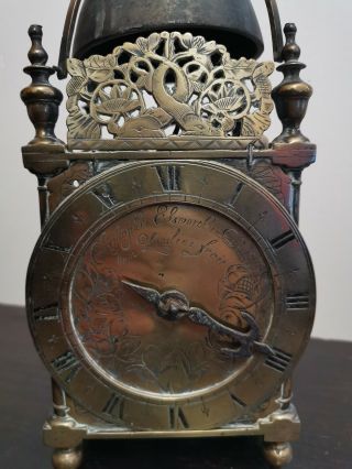 17th Century Lantern Brass Clock England Christopher Ebsworth London 10