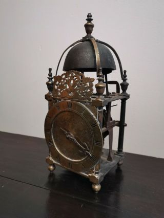 17th Century Lantern Brass Clock England Christopher Ebsworth London 2