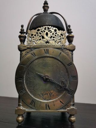 17th Century Lantern Brass Clock England Christopher Ebsworth London 6