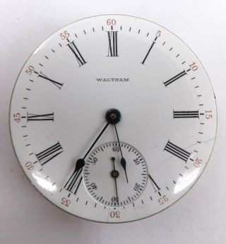 Running 1912 Waltham Model 1908 Grade 625 16s 17j Pocket Watch Movement L33