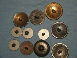 Antique Metal Buttons,  Early 1900 