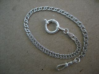 Vintage Unique S/silver Pocket Watch Chain 10.  3/4 In.  Long