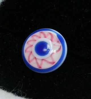FABULOUS Antique BUTTON CHINA Swirlback W Pink and Blue Star Design D16 3