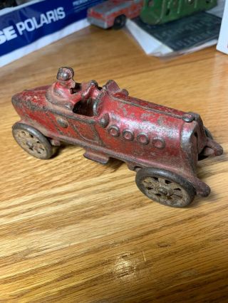 Vintage Cast Iron Race Car