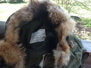 Vintage U.  S.  Military M - 65fishtail Parka Extra Small 3 piece w/real fur 8