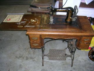 1914 Davis Nvf Vertical Feed Antique Treadle Sewing Machine Localpu