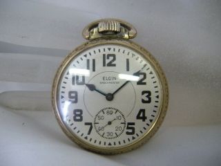 Vintage Elgin Shockmaster Pocket Watch 657 10k Gold Plated 17 Jewels Running
