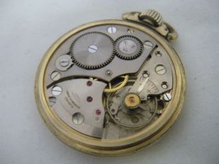 Vintage Elgin Shockmaster Pocket Watch 657 10k Gold Plated 17 Jewels Running 3